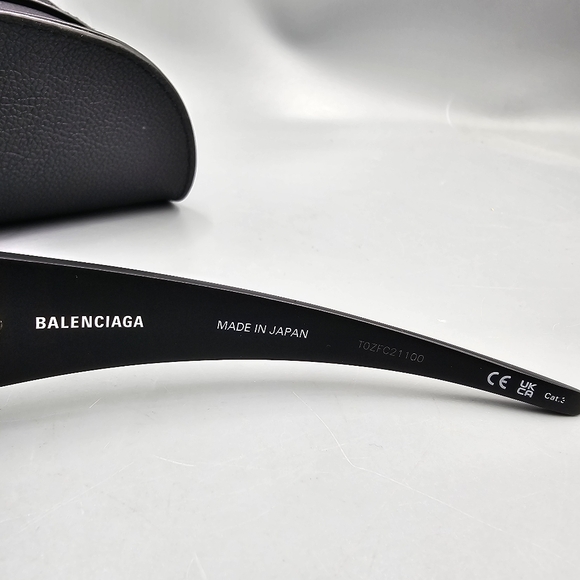Balenciaga Geometric Aluminum Sunglasses BB0290S-001 Black Frame Grey Lenses - Picture 7 of 12